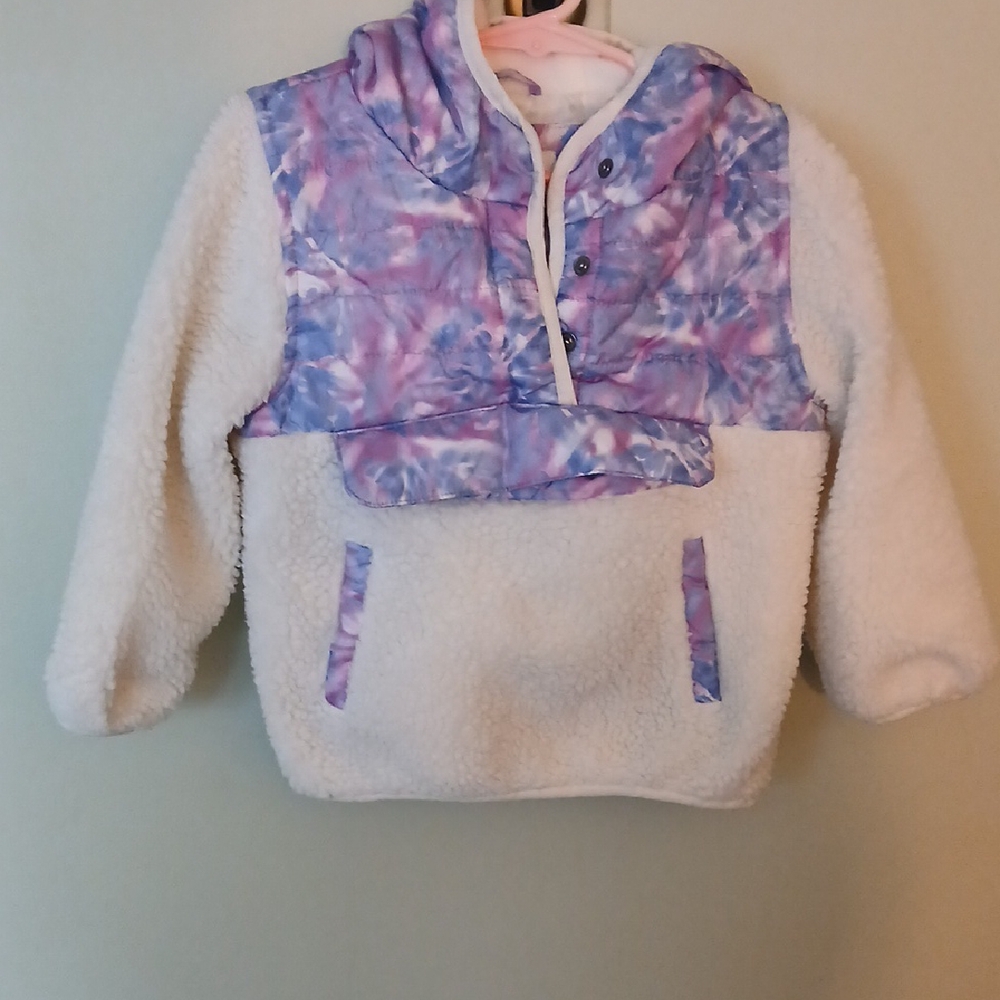 1 Madison Purple and White Sweatshirt with Half-Zip Design